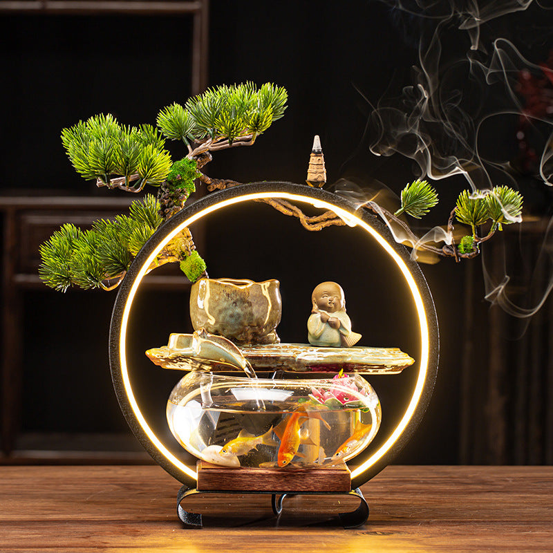 Fish Tank Water Fountain Lamp